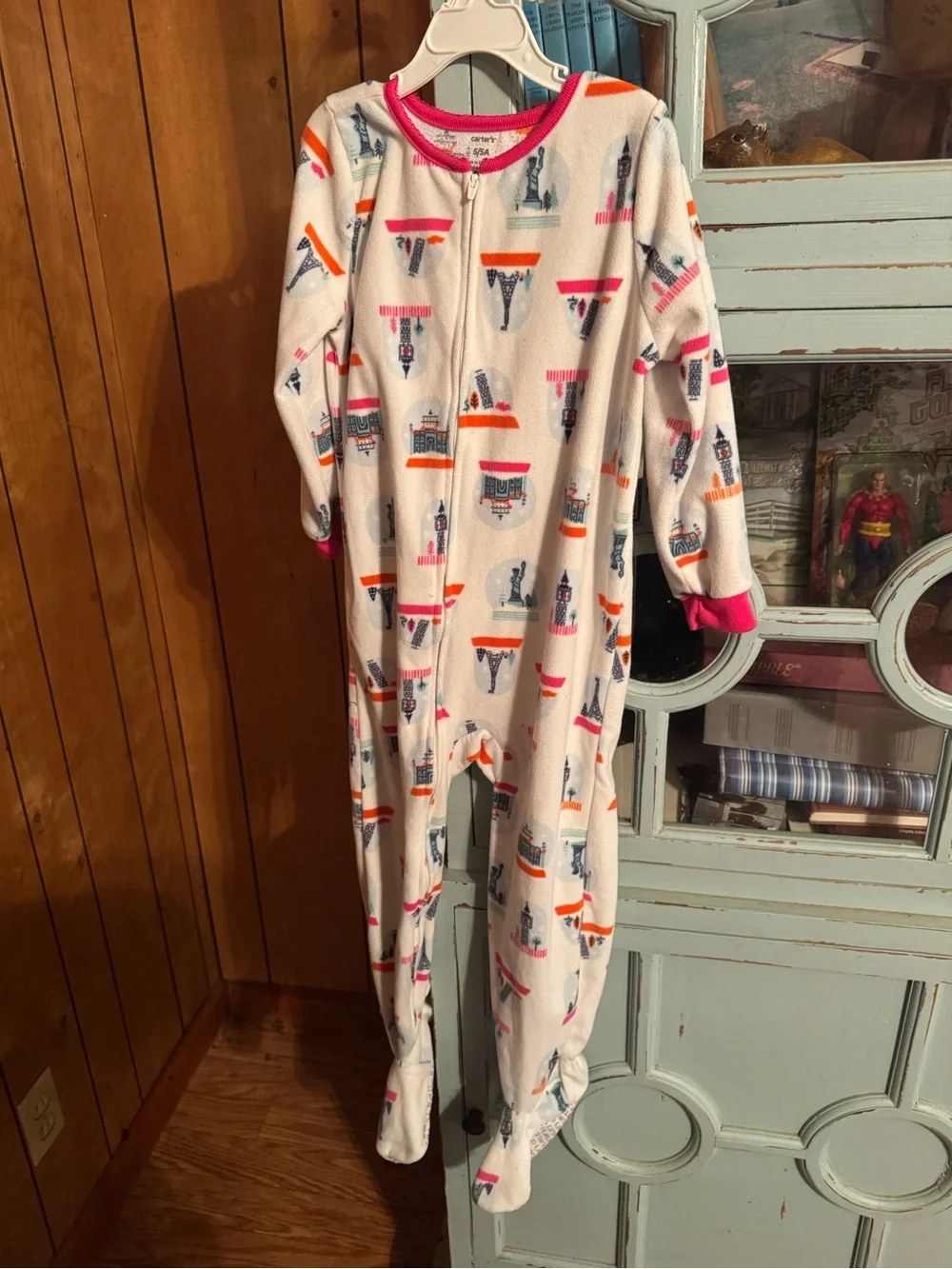 Carter's  Footed One-Piece Pajamas with Eiffel Tower and Buildings C2 Size 5